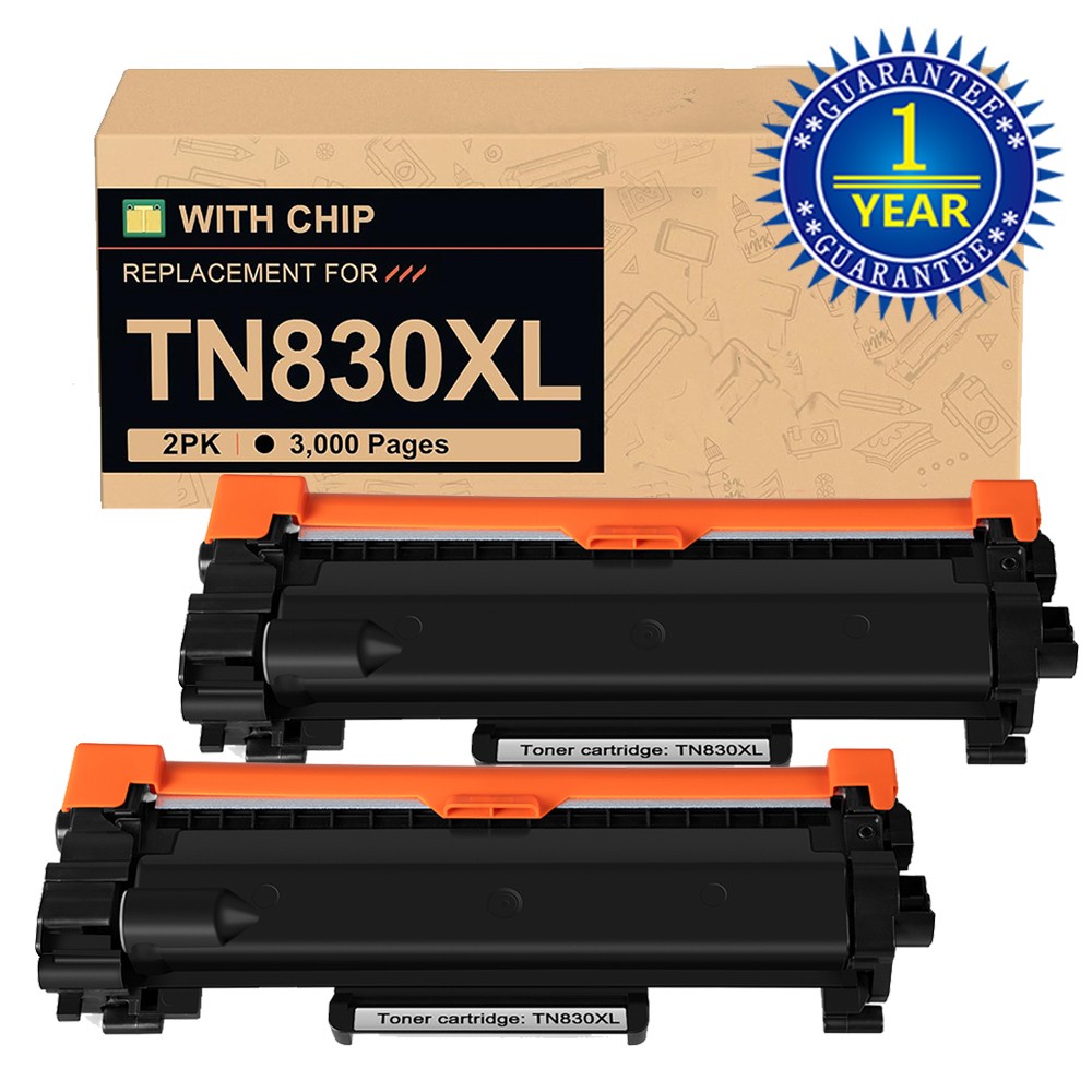 2PK TN830XL Toner Compatible for Brother TN830 XL DCP-L2640DW HL-L2405W L2460DW