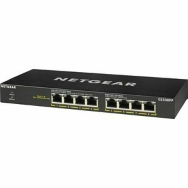Brand New NETGEAR GS308PP 8-Port Gigabit Ethernet Unmanaged PoE Switch (83W)