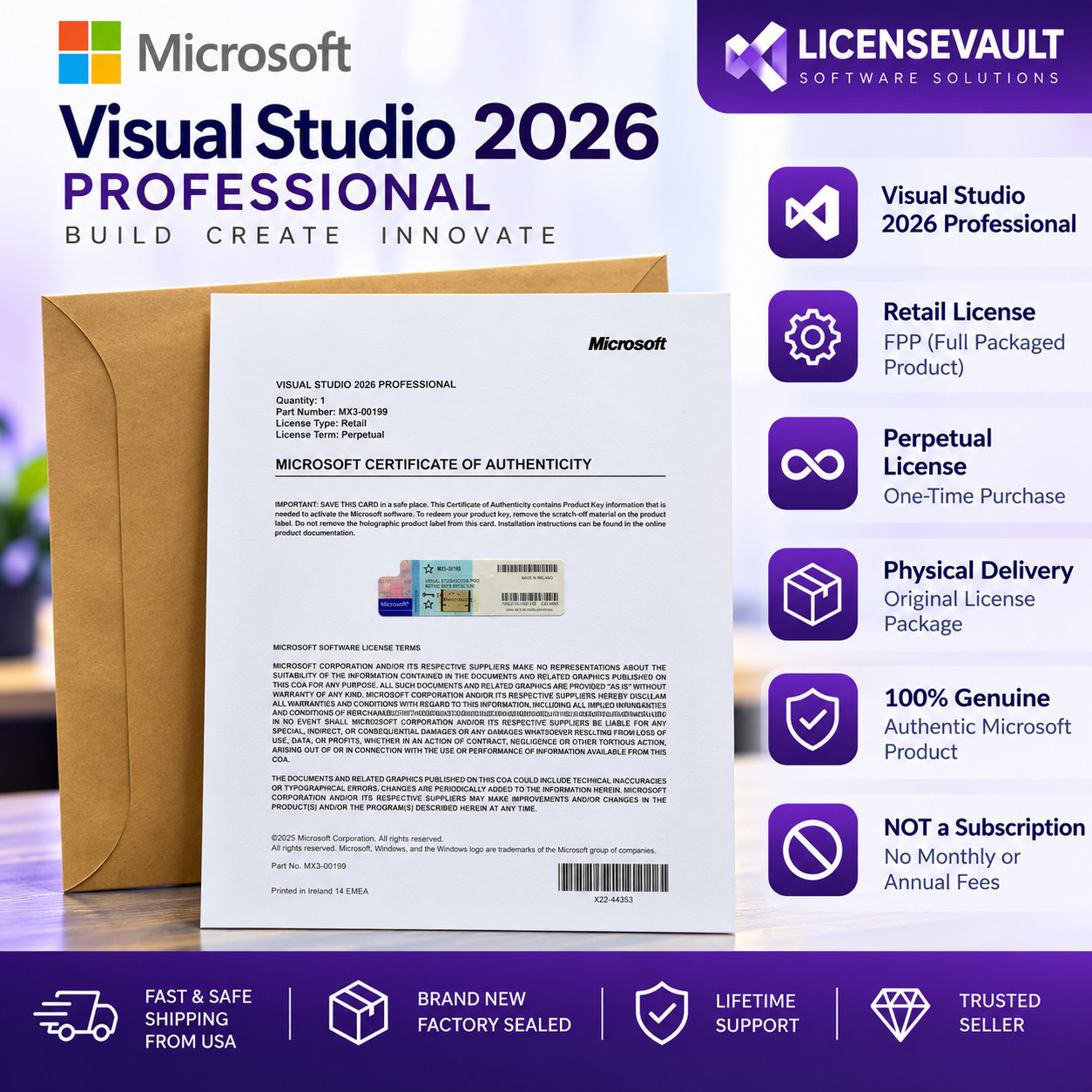 Visual Studio 2026 Professional Microsoft Perpetual Retail License FPP