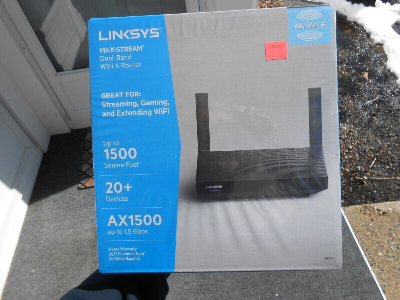 Linksys Max Stream Dual Band AX1500 WiFi 6 Router, Black (MR7340)