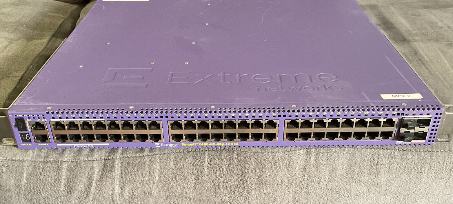 Extreme Networks Summit X460-G2-48P-10GE4-Base 48-Port  Switch 16704 Wrack Ears