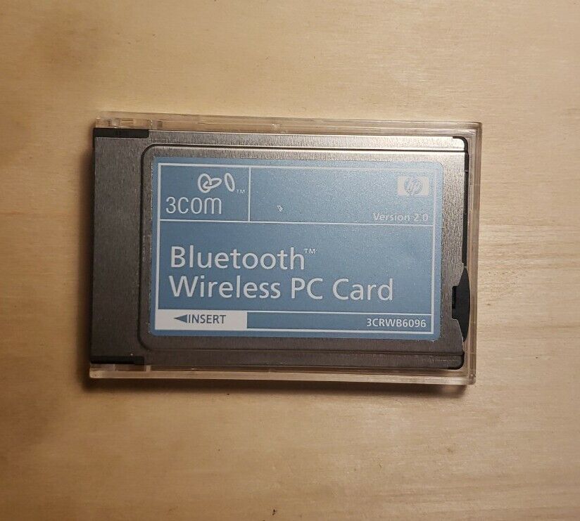 3COM. Bluetooth Wireless  PC card. Version 2.0. HP laptop card. 3CRWB6096. USA.