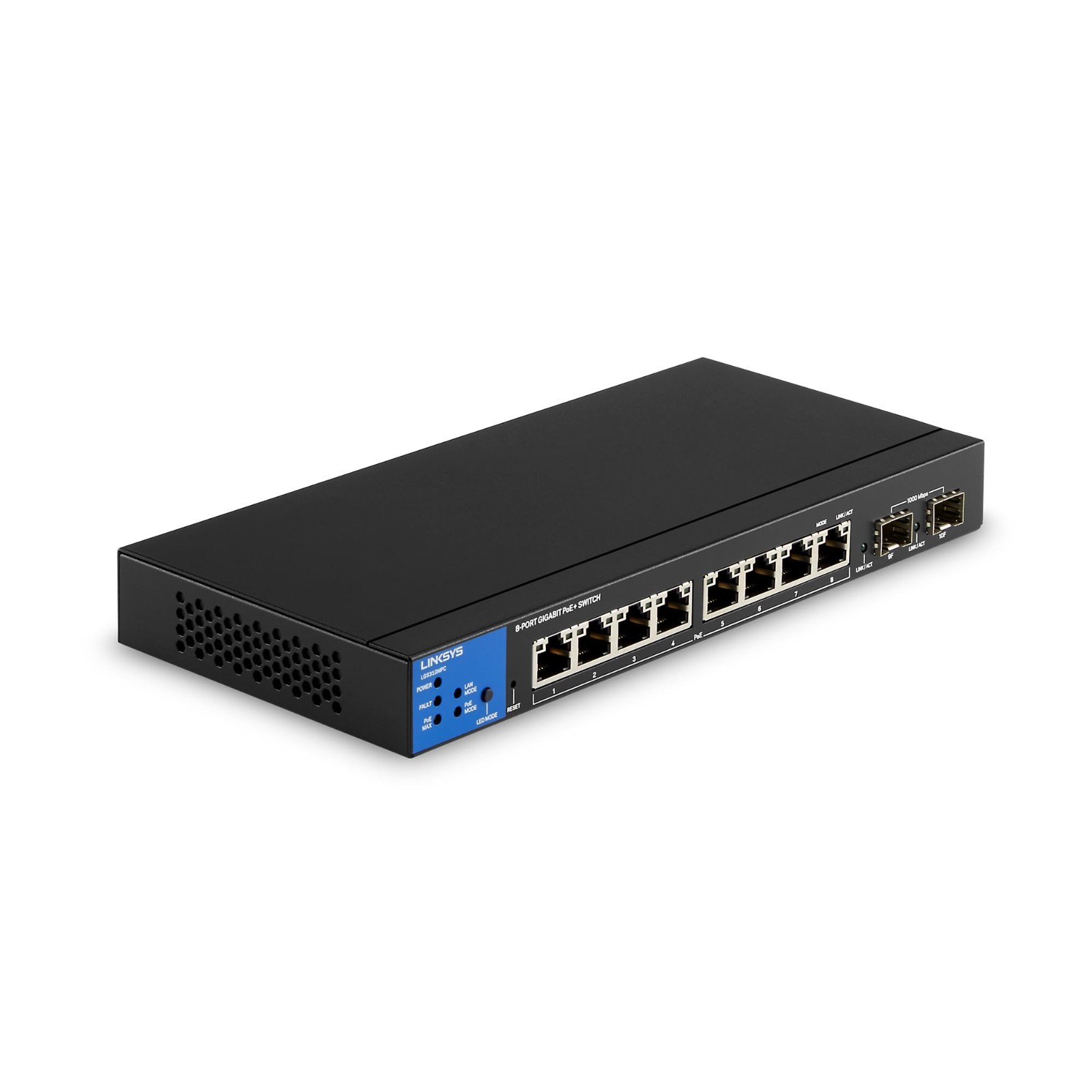 Linksys 8-Port Managed Gigabit PoE+ Switch 110W w/ 2 Uplink Gigabit - LGS310MPC