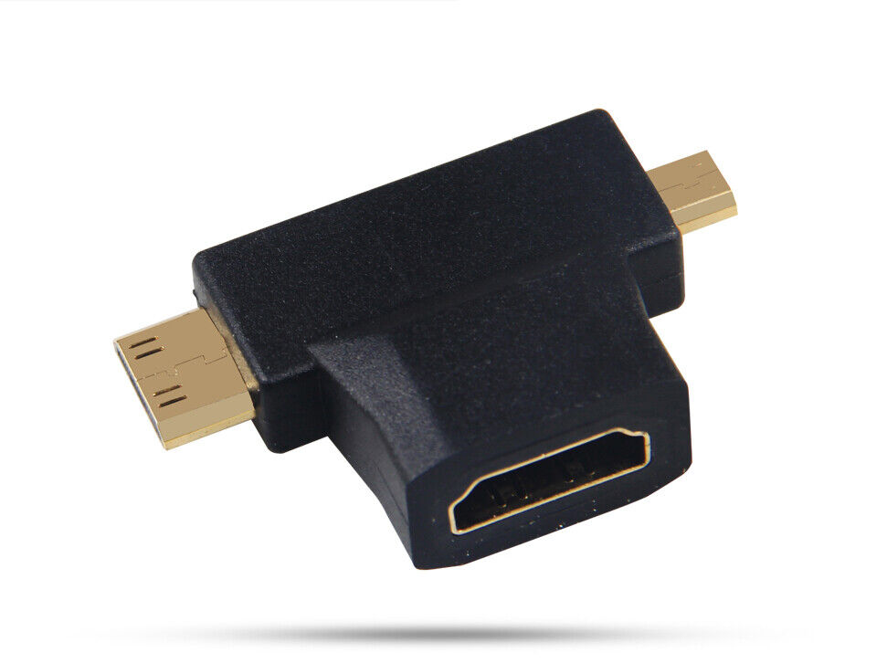NEW Mini & Micro HDMI Male to Standard HDMI Female Adapter HDTV 4K 1080p 3D