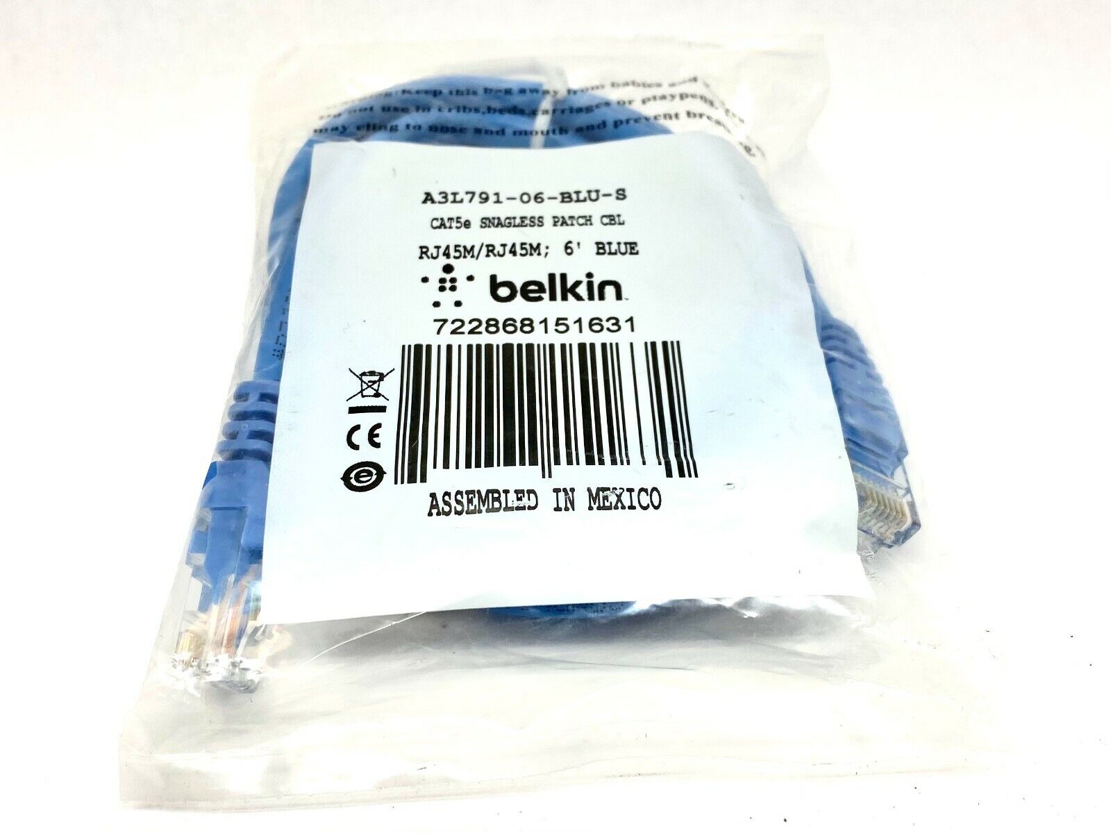 Belkin A3L791-06-BLU-S Patch Cable CAT5e RJ45M