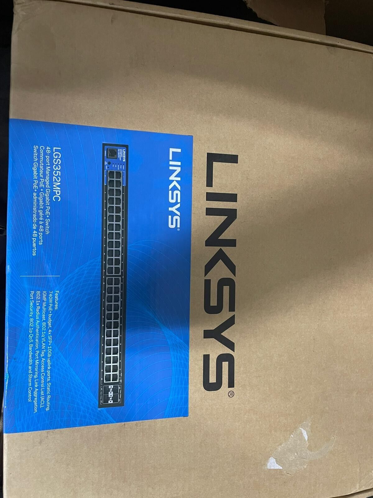 New Sealed Linksys 48-Port Managed Gigabit Switch LGS352MPC