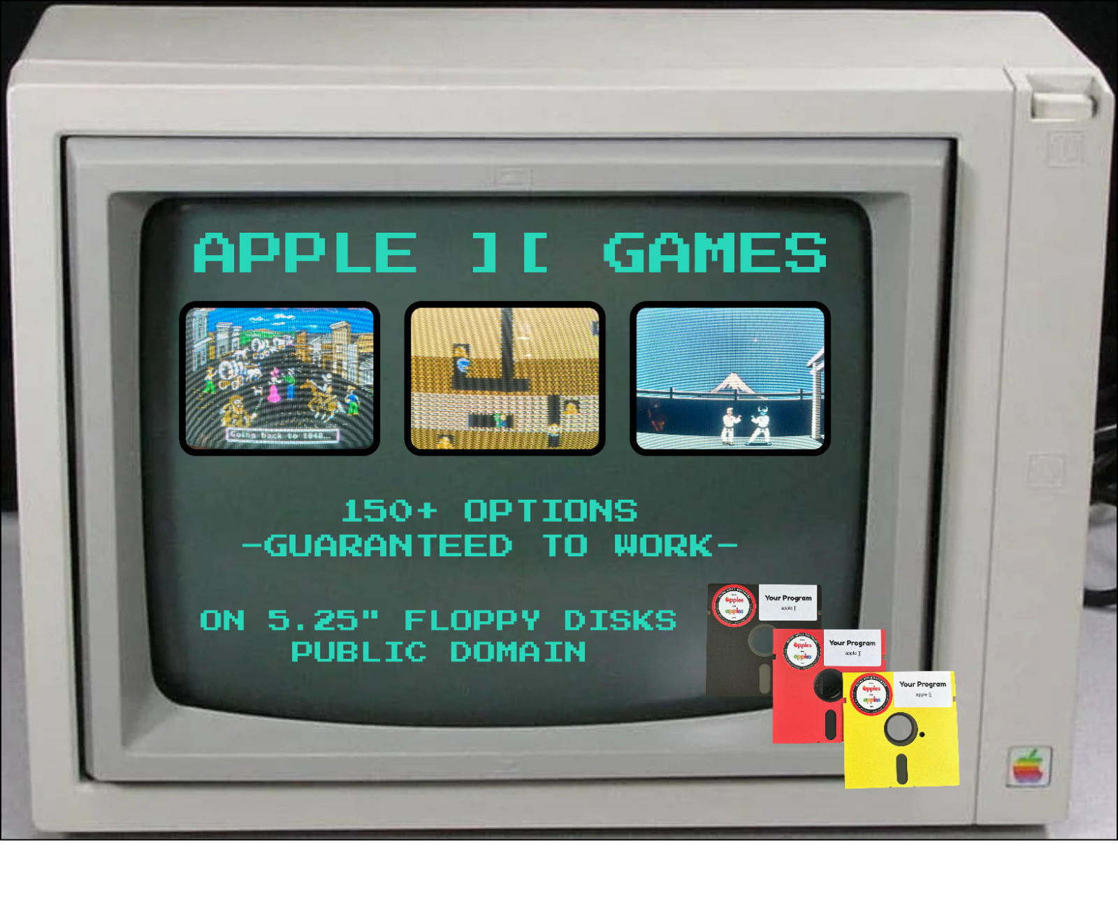 Apple II Games on Floppy Disks: Public Domain Retro / Vintage Software 🍎➕🍏
