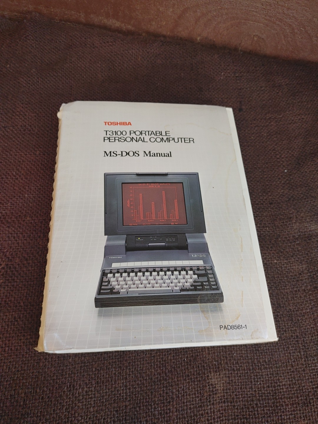 1986 TOSHIBA T3100 MS-DOS Manual PAD8561-1 