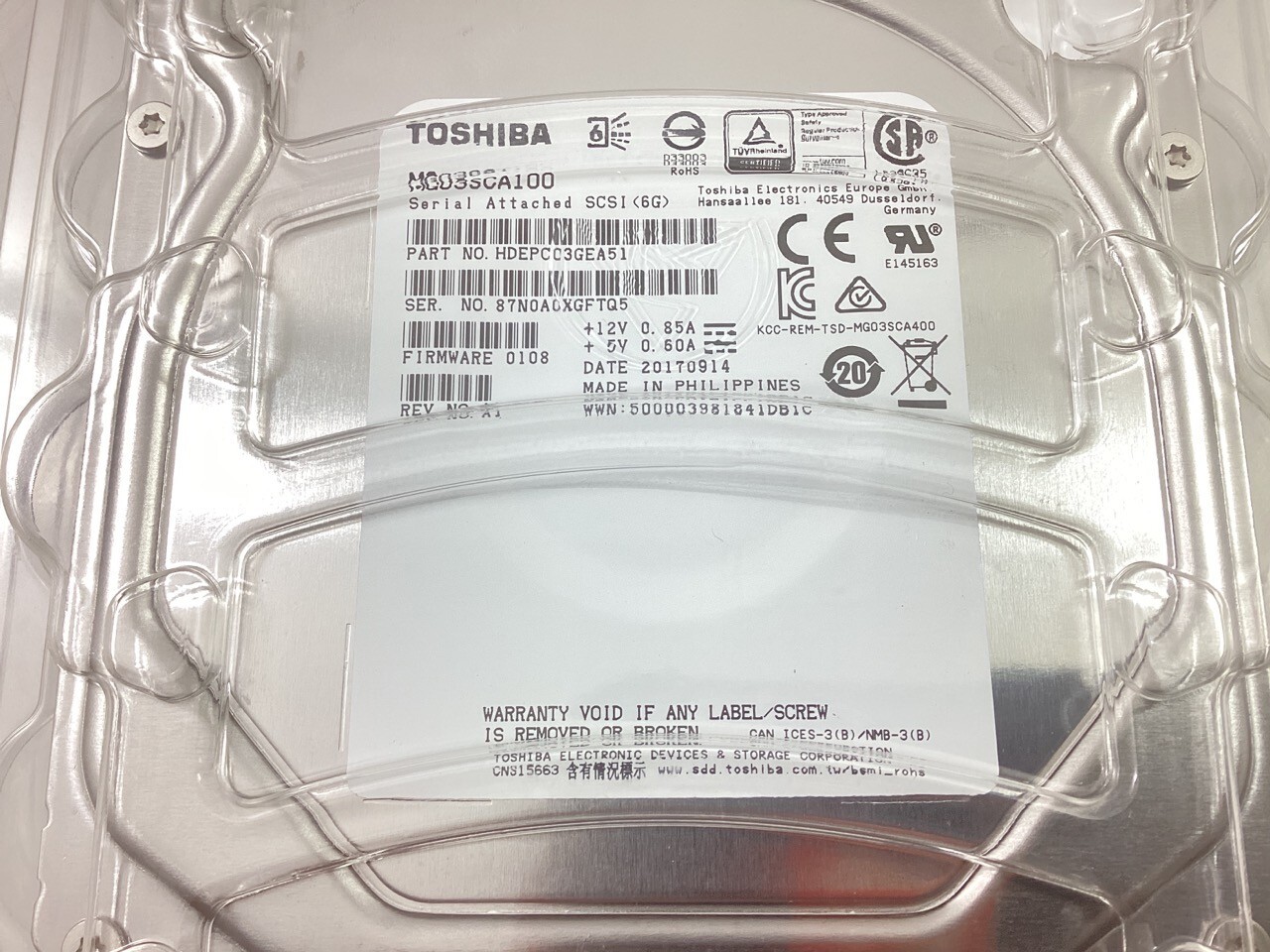 Toshiba SAS MG03SCA100 1TB 3.5\