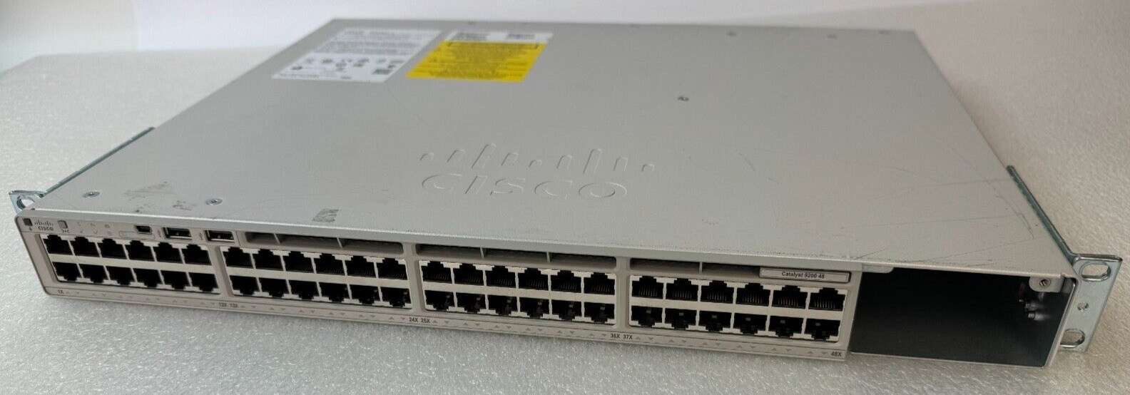 Cisco C9200 48-Port Gigabit Network Switch With Ears P/N: C9200-48T-E Dual Power