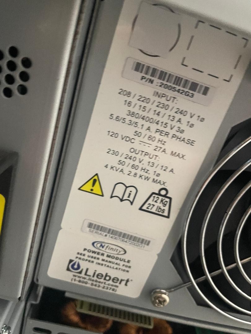 LIEBERT NFINITY EMERSON VERTIV POWER MODULE NPMOD 4 KVA 240 VAC 13 AMP 200542G3