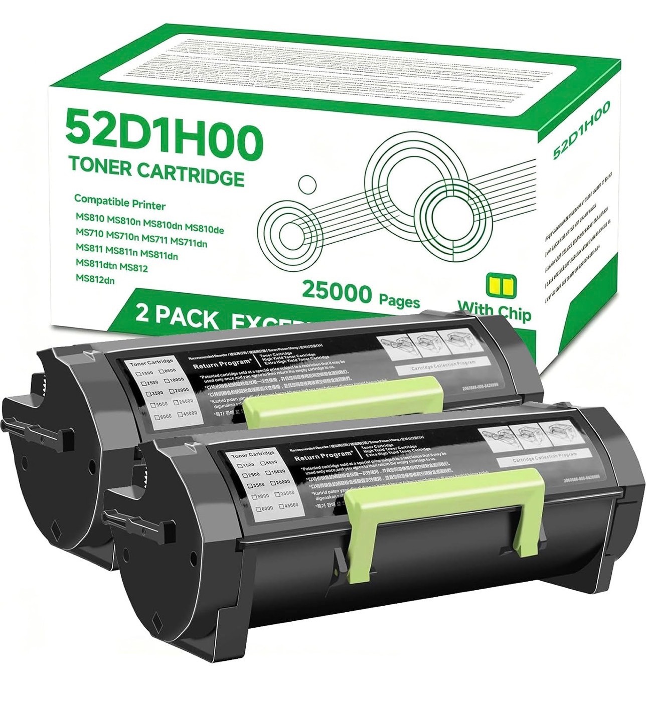 52D1H00 521H Black Toner Cartridge for Lexmark MS810 MS810n MS810dn MS810de