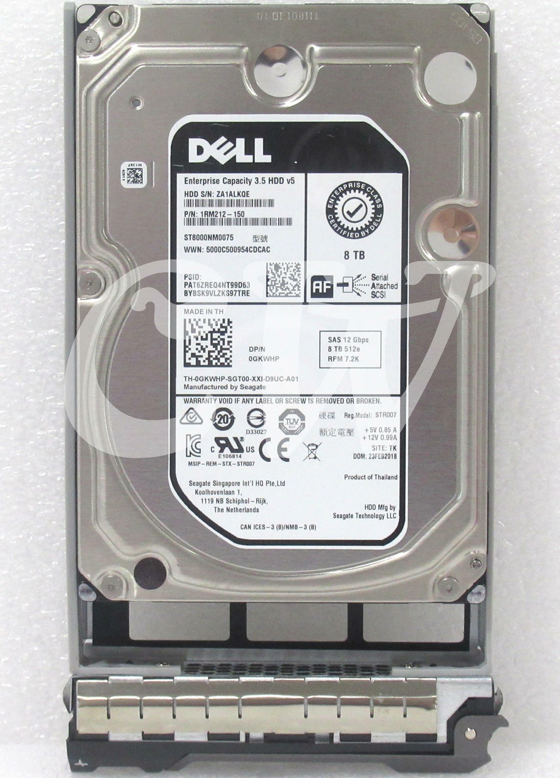 Dell GKWHP ST8000NM0075 8TB 7.2K RPM 12G 3.5