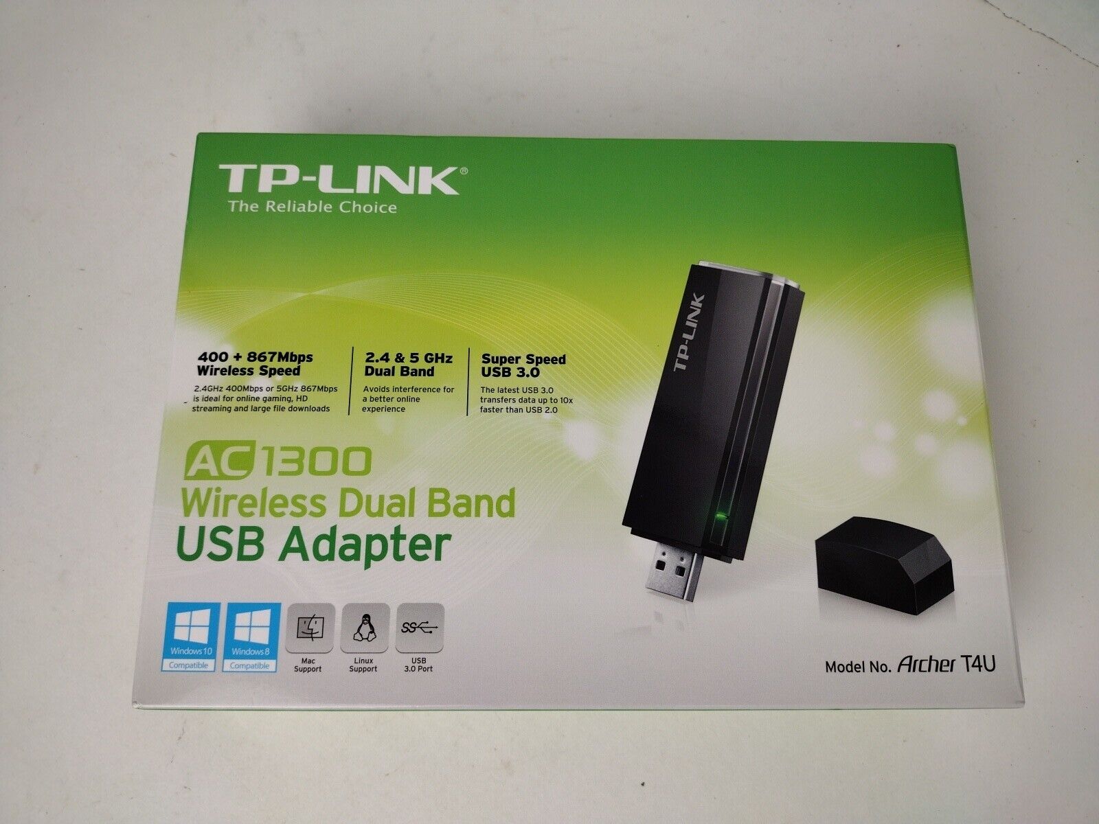 TP-Link Archer T4U AC1300 Wireless Dual Band USB 3.0 Wi-Fi Adapter