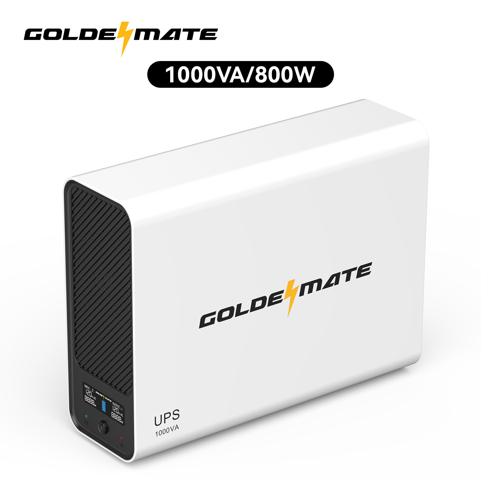 Goldenmate 800W LiFePO4 UPS Backup Battery White Pure Sine Wave (White)