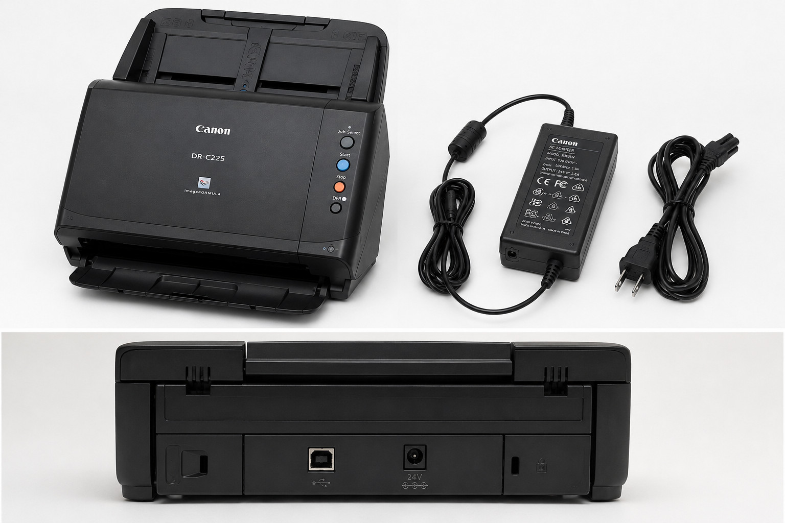 Canon ImageFormula DR-C225 Document Scanner w/ AC Good Condition