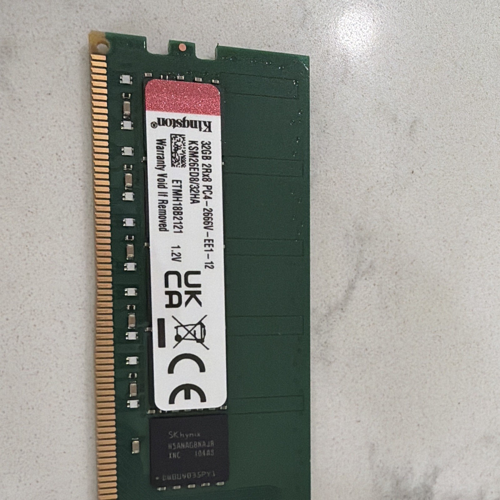 Kingston 32GB DDR4 PC4-2666V 288-Pin DIMM ECC RAM KSM26ED8/32HA