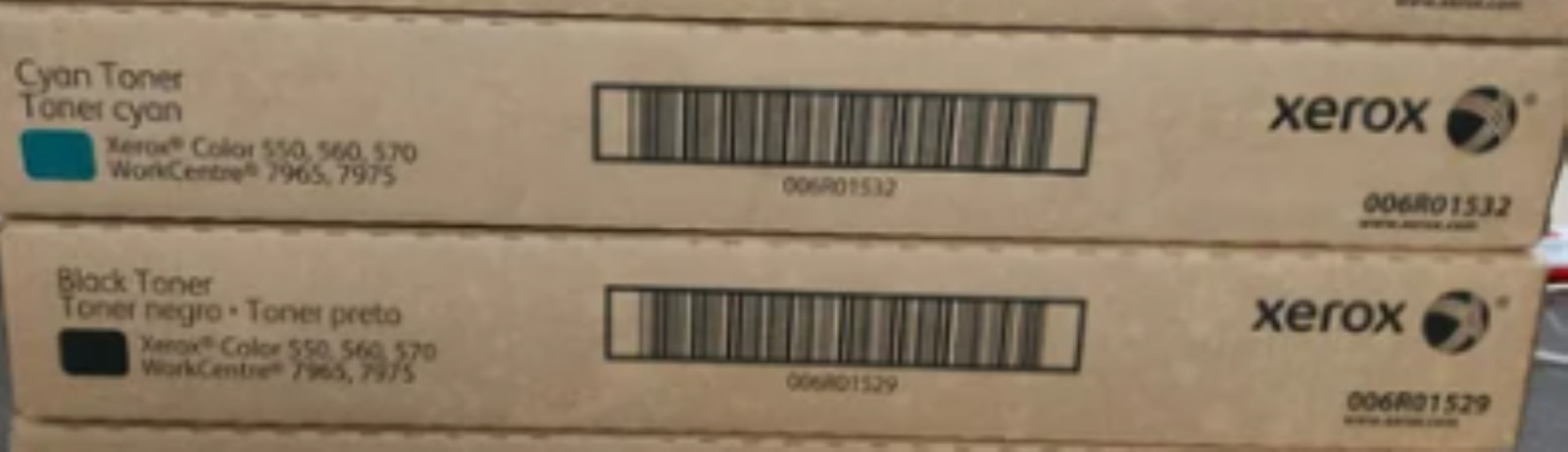 2PK GENUINE XEROX TONER COLOR 550 560 570 