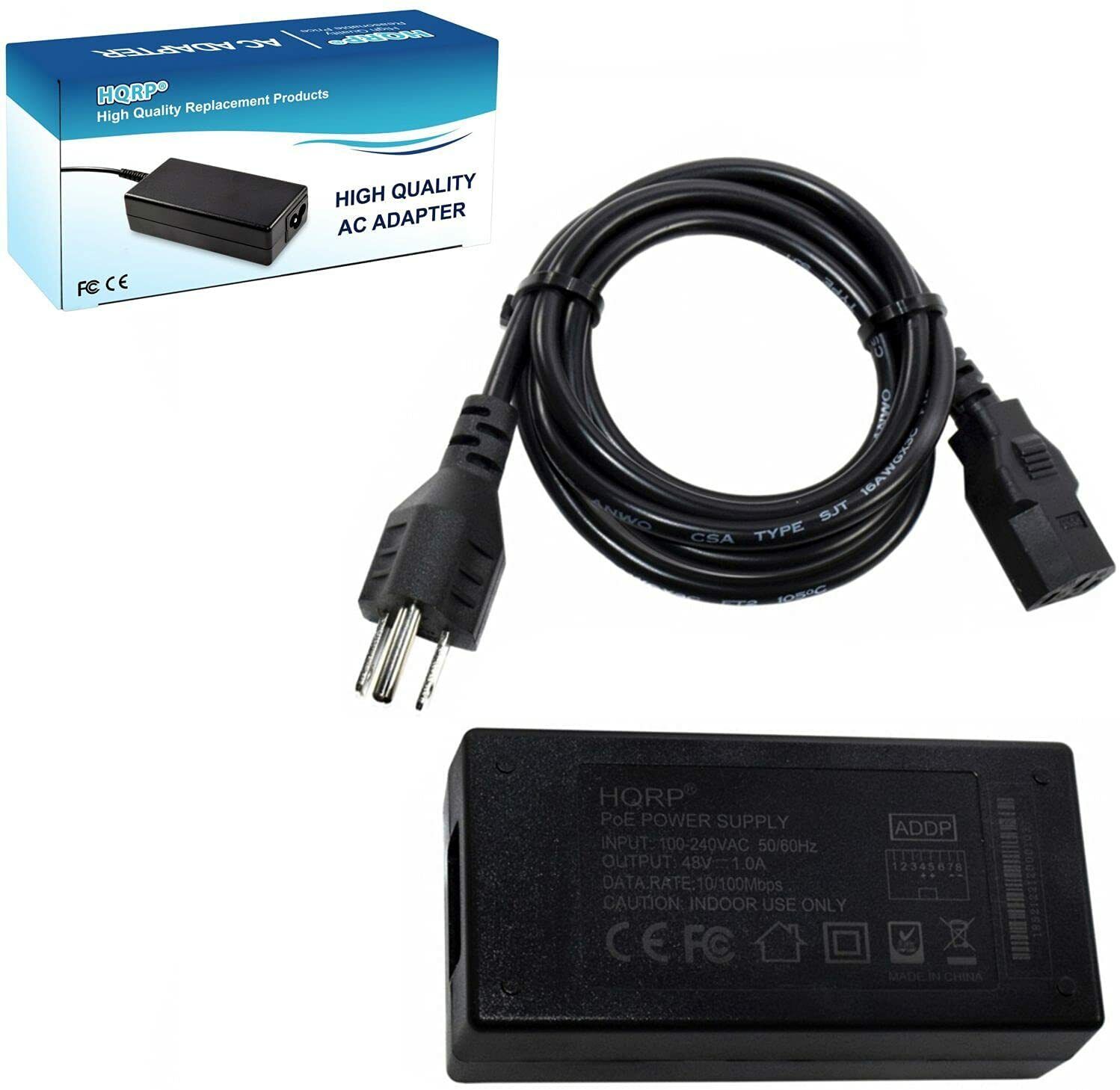 HQRP 48V POE Injector IEEE 802.3AT for Mitel 5230, 5230e, 5330 IP Phone
