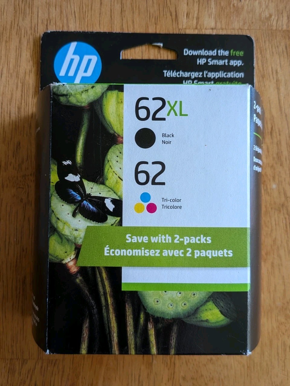 HP 62XL Black & Tri-Color Ink Cartridge Combo Expires 12/2026 Genuine New Sealed