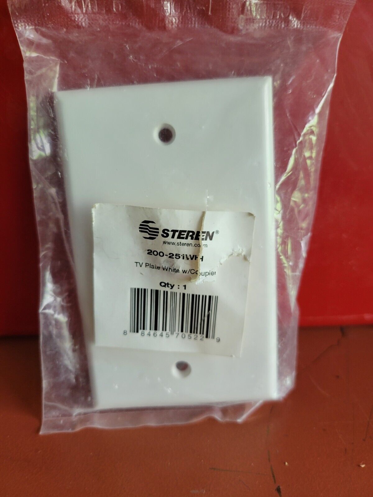 *NEW* STEREN TV PLATE W/ COUPLER WHITE 200-251WH COAX HOOKUP RV CAMPER MOTORHOME