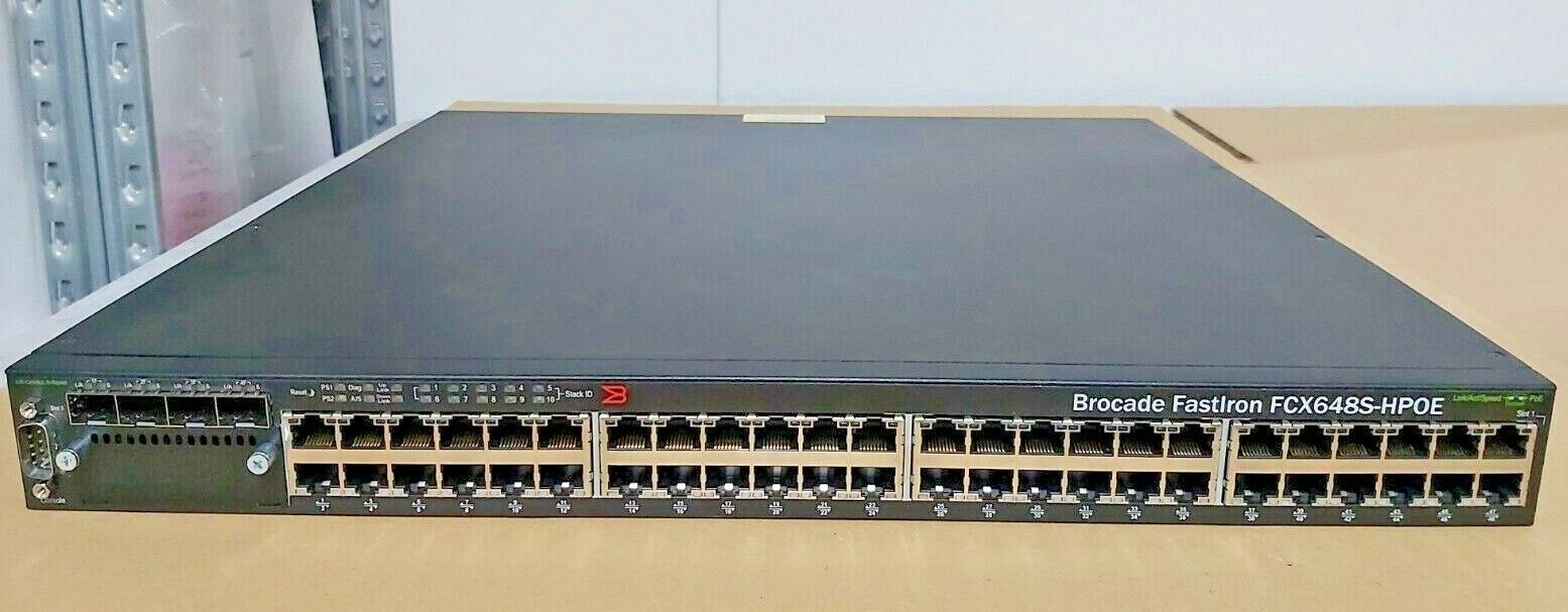 Brocade Fastiron FCX648S-HPOE 48 Ports Ethernet Switch