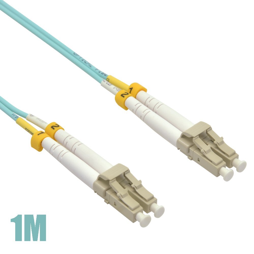 1-20m LC/UPC to LC/UPC Fiber Optic OM4 MultiMode Duplex 50/125 Lot Patch Cable