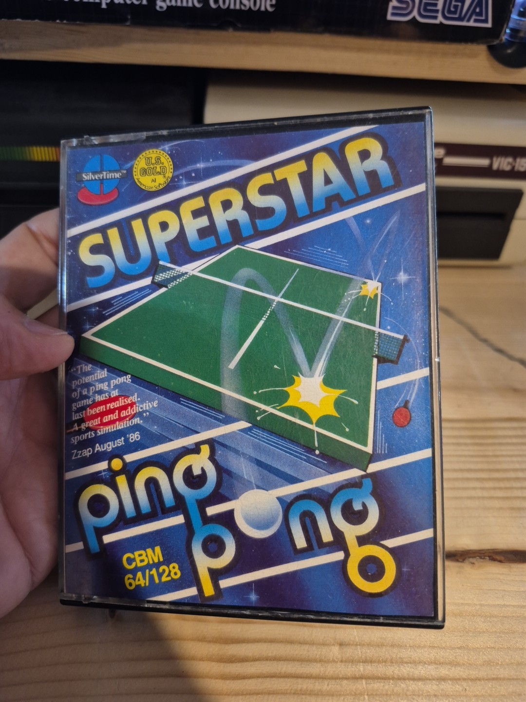 C64 : SUPERSTAR PING PONG ORIGINAL GAME X COMMODORE 64 tape GAMES SILVER TIME