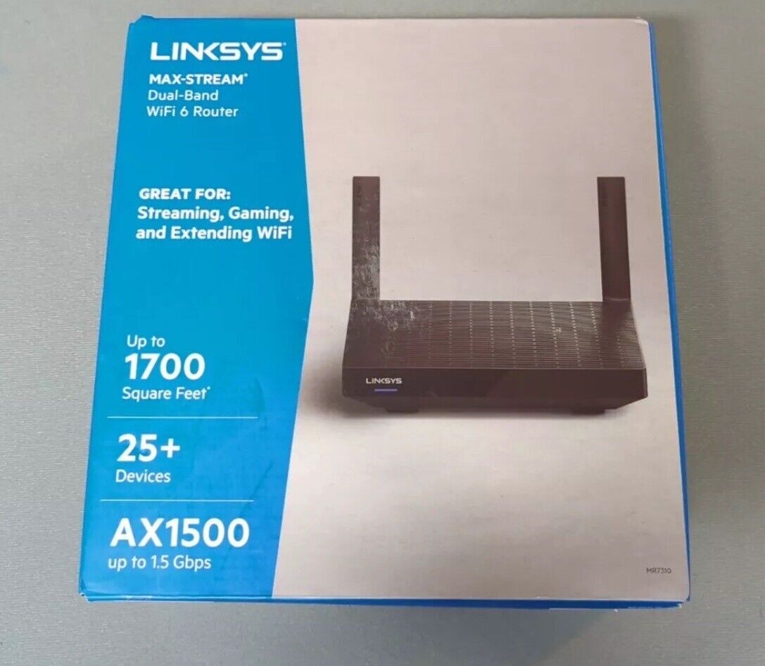 NEW  Sealed LinkSYS MR7340 Max-Stream Dual-Band Wifi 6 Router AX1500 Streaming
