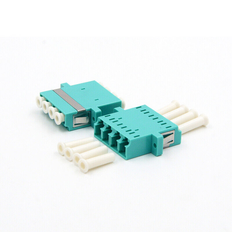300pcs LC Quad Adapter LC OM3 4 core Fiber Optic Adapter LC Coupler With Flange