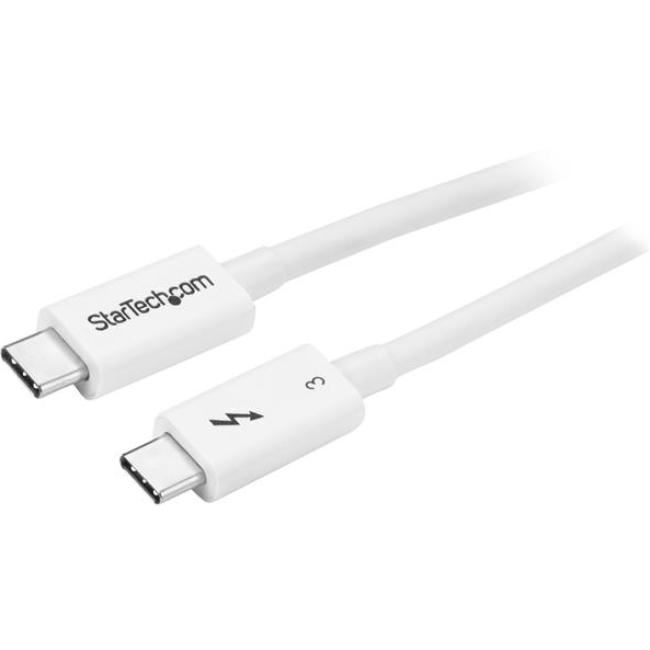 StarTech.com Thunderbolt 3 Cable - 0.5m - 1 ft - White - 4K 60Hz - 40Gbps - Pass