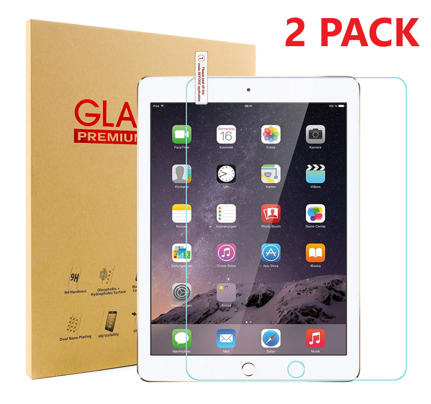 [2-Pack] Tempered GLASS Screen Protector for Apple iPad 5th Generation 2017 9.7'