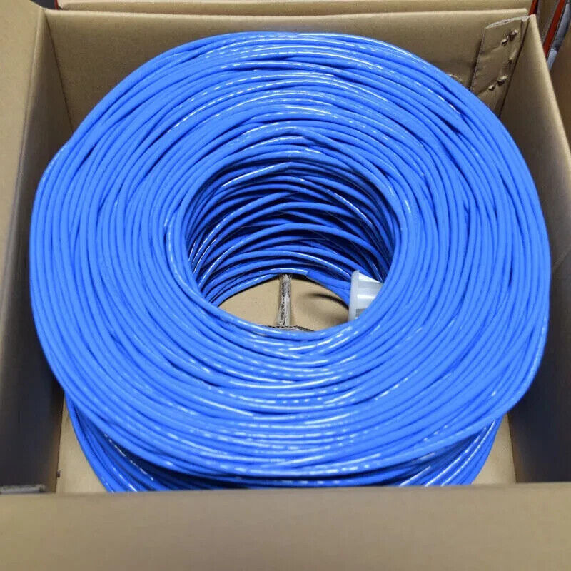 Cat6 Cable 1000ft Riser Rated CMR 23AWG 550MHz Bulk Network Ethernet Wire Blue