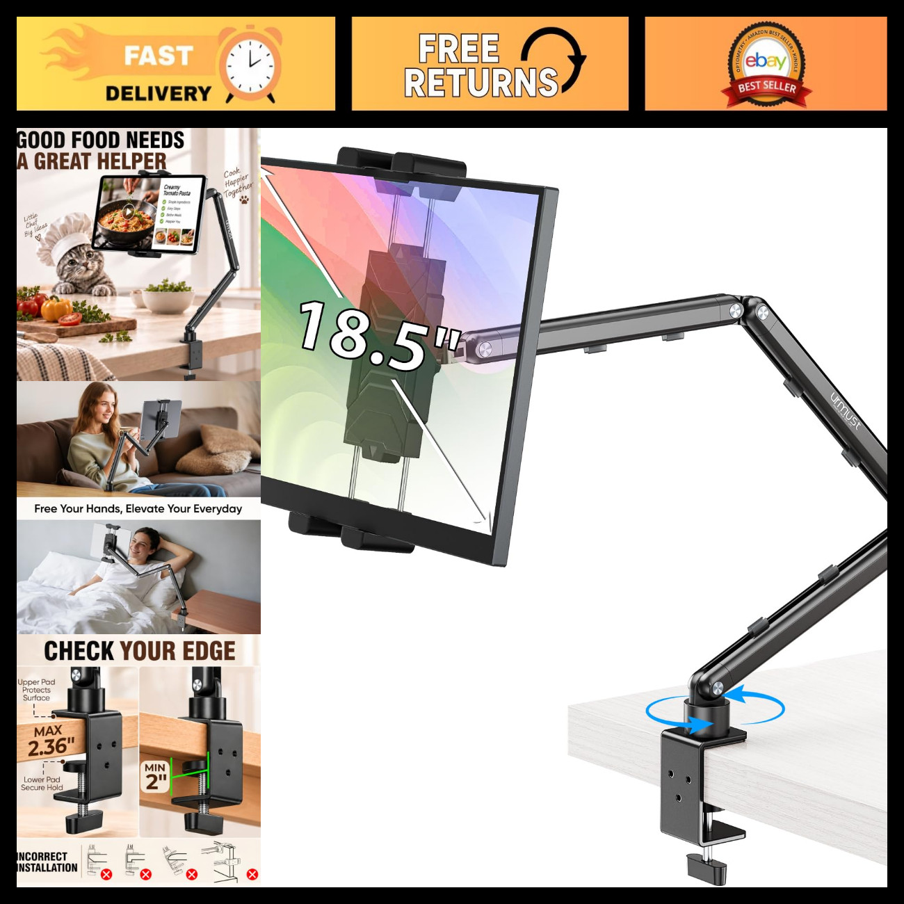 Adjustable Portable Monitor Stand 18.5\
