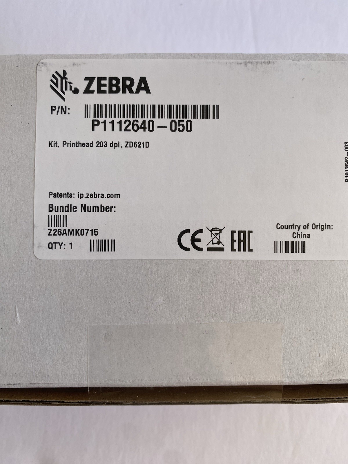 Zebra P1112640-050 Printhead 203dpi For ZD621D New Sealed