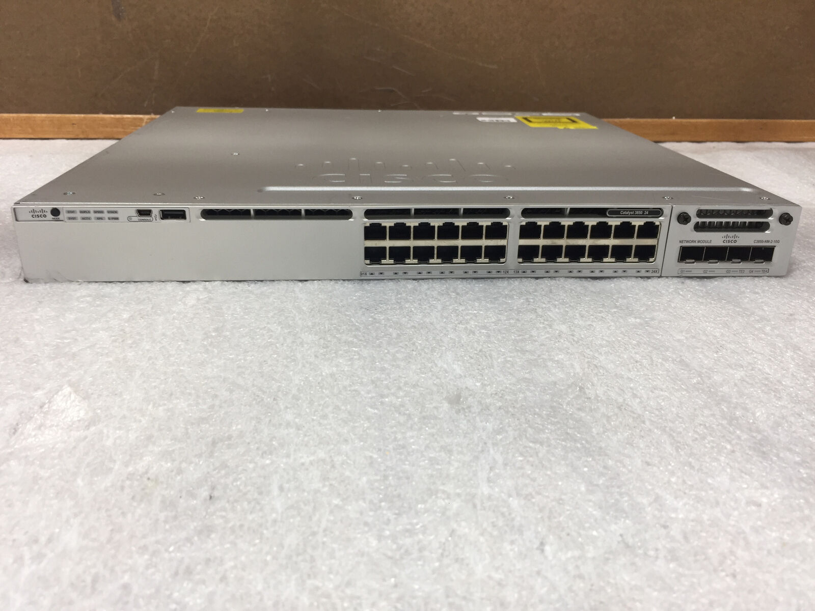 Cisco WS-C3850-24T 24-Port Gigabit Network Switch w/1G Module Dual PSU Tested
