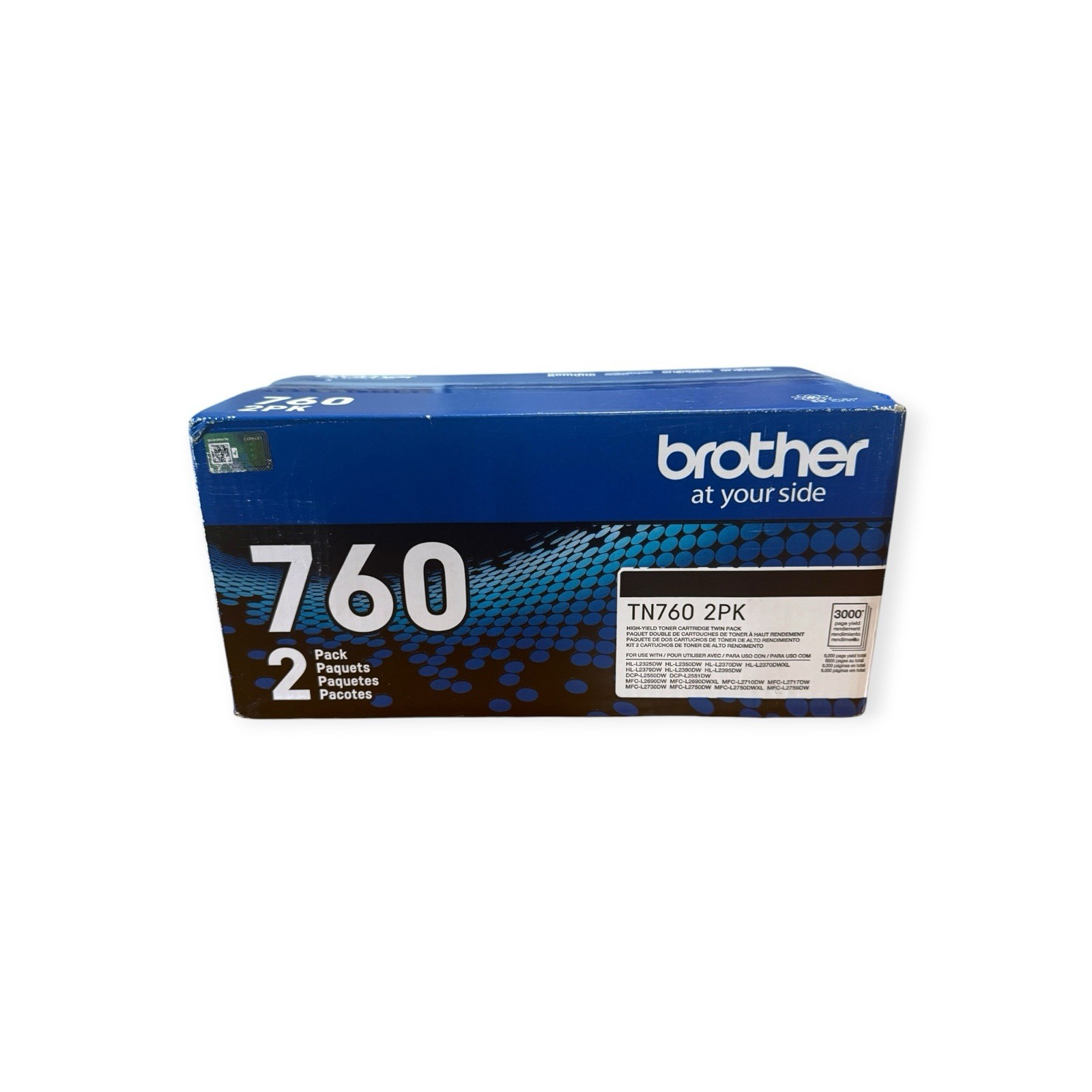 Genuine Brother TN760  Black High Yield Toner Cartridge 2-Pack New,  Sealed Pkg.
