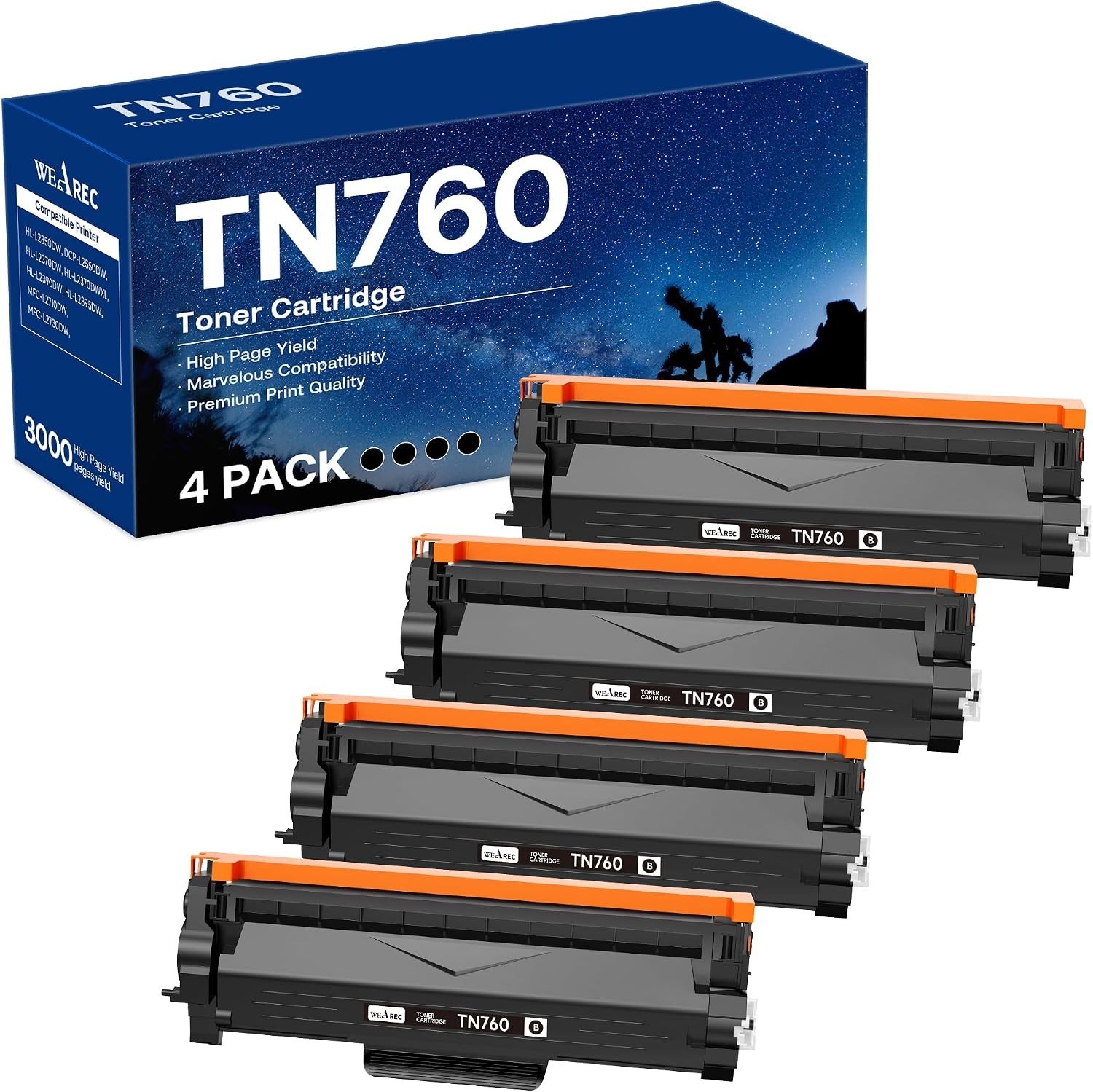 WEAREC Compatible Toner Cartridge Replacement for Brother TN760 TN-760 TN730
