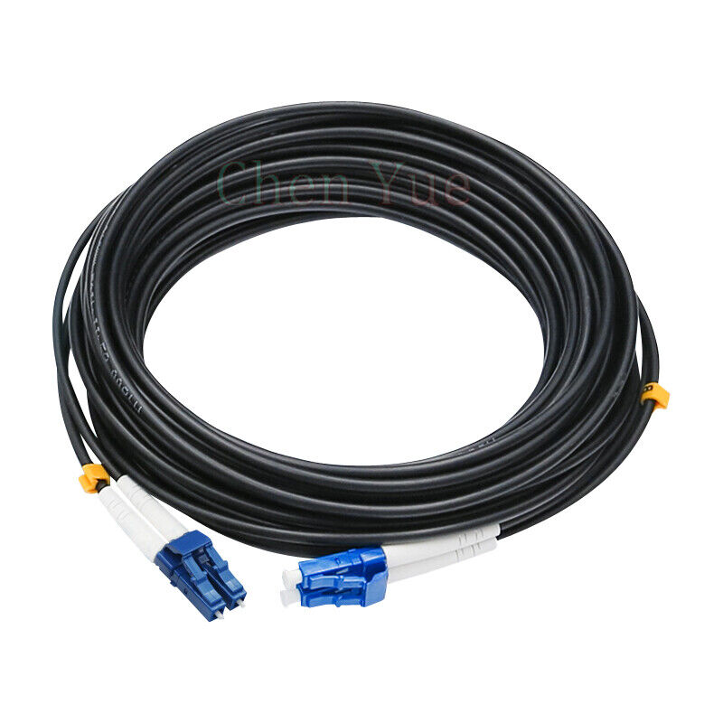 200M Black Armored Fiber Cable LC-LC UPC SM 9/125 Duplex Fiber Optic Patch Cord 