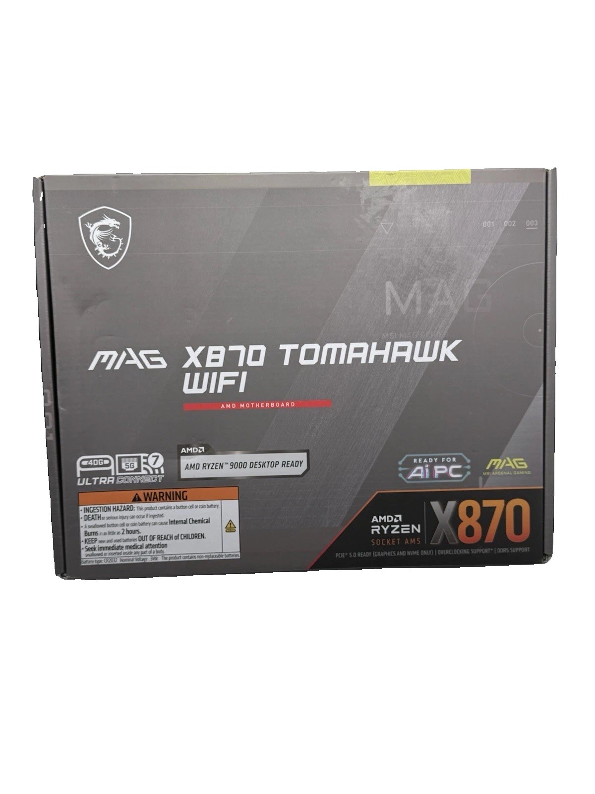MSI MAG X870 Tomahawk WiFi Gaming Motherboard (AM5, DDR5, Wi-Fi 7, ATX)
