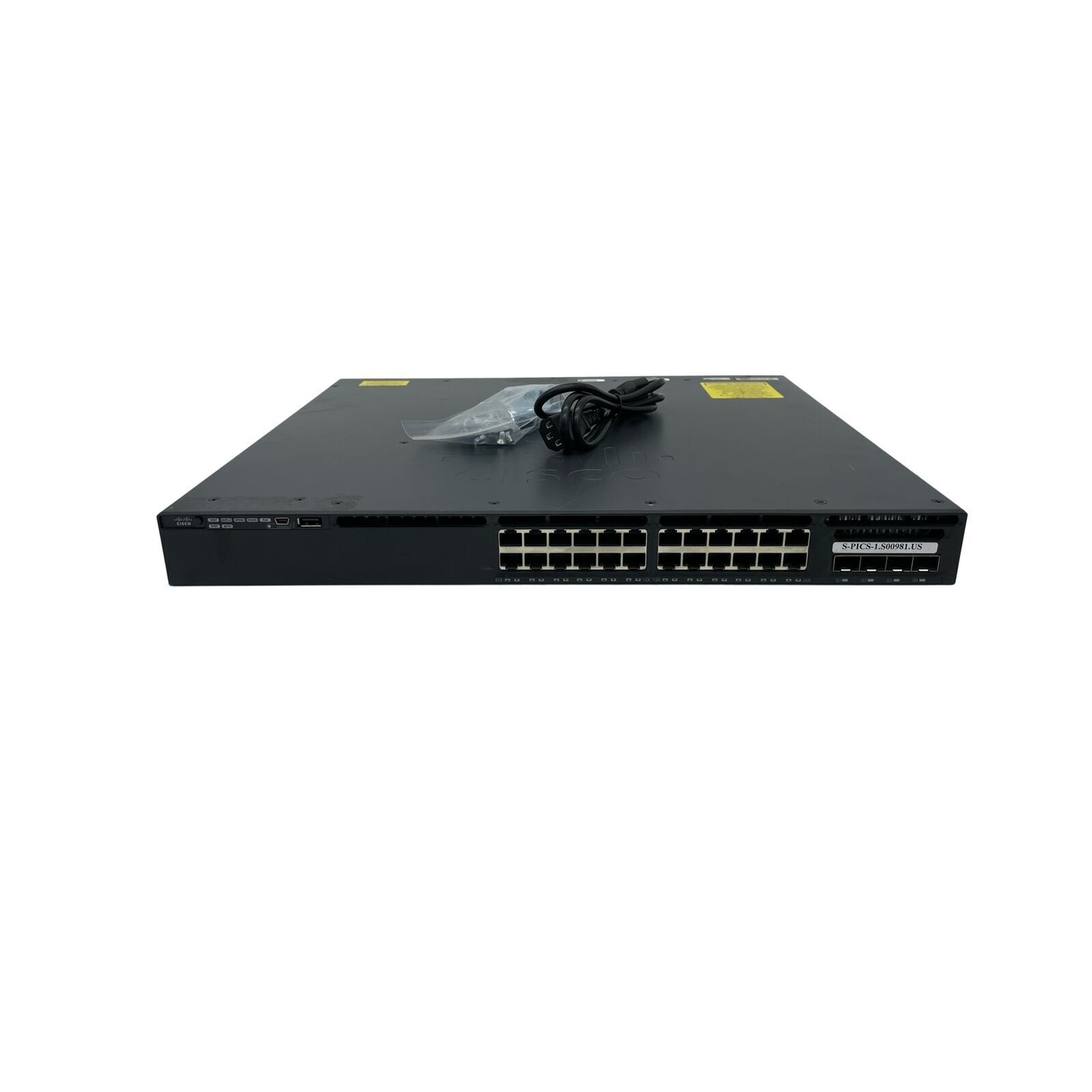 Cisco WS-C3650-24PS-E 24-Port PoE+ Gigabit Switch with Racks 90 Day Warranty