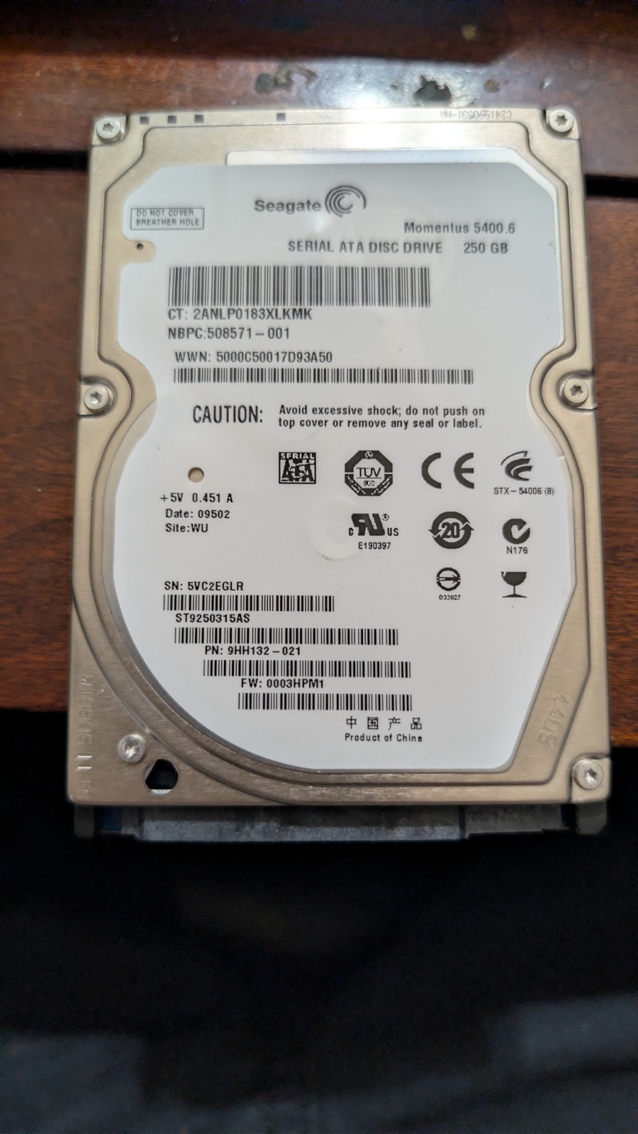 Seagate Momentus 5400.6 250GB 2.5