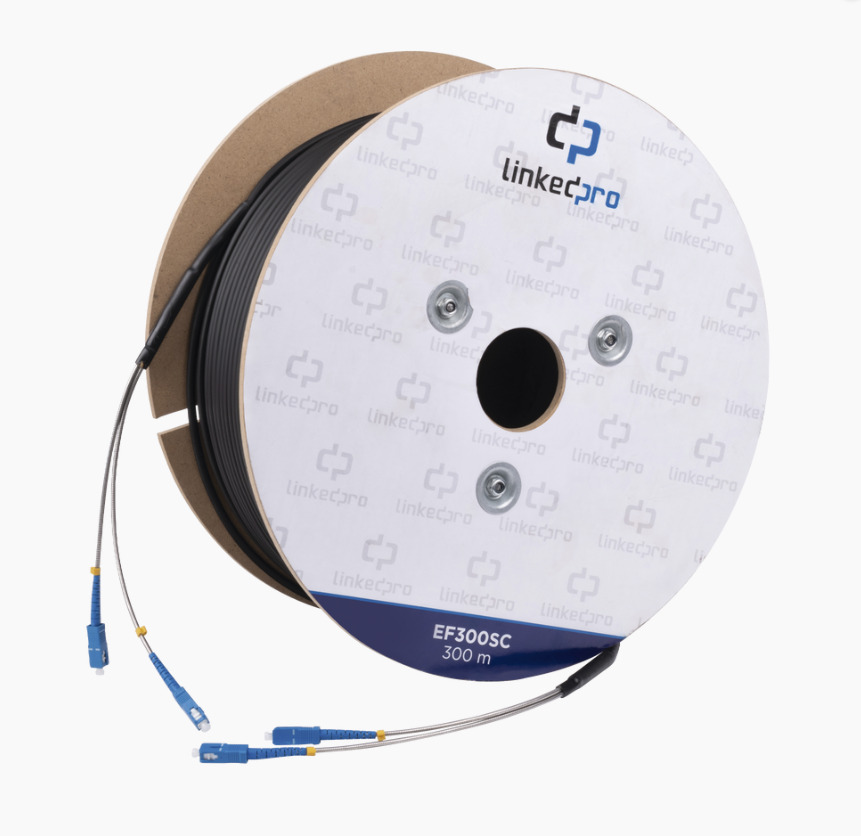 Drum of Fiber Optic Single-mode SC-SC Duplex Connectors 984 ft (300 m) EF-300-SC