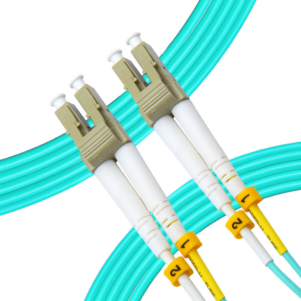 OM3 LC to LC Fiber Optic Patch Cable Multimode Duplex 50/125 Aqua LC LC 1M - 15M