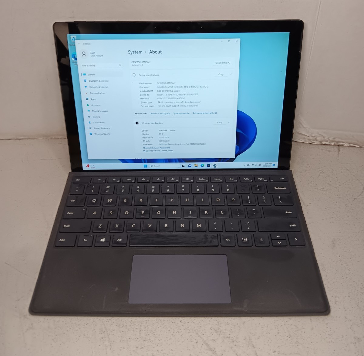 Microsoft Surface Pro 7 1866 12.3\
