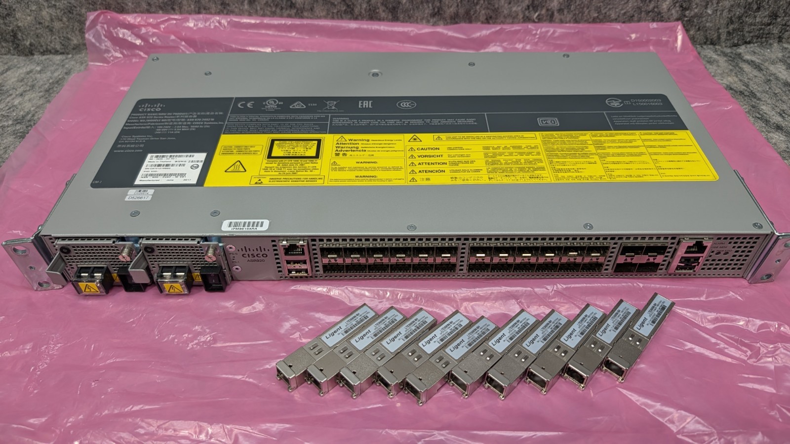 Cisco ASR-920-24SZ-M V01 Aggregation Services Router w/ Dual PWR + (10) SFP