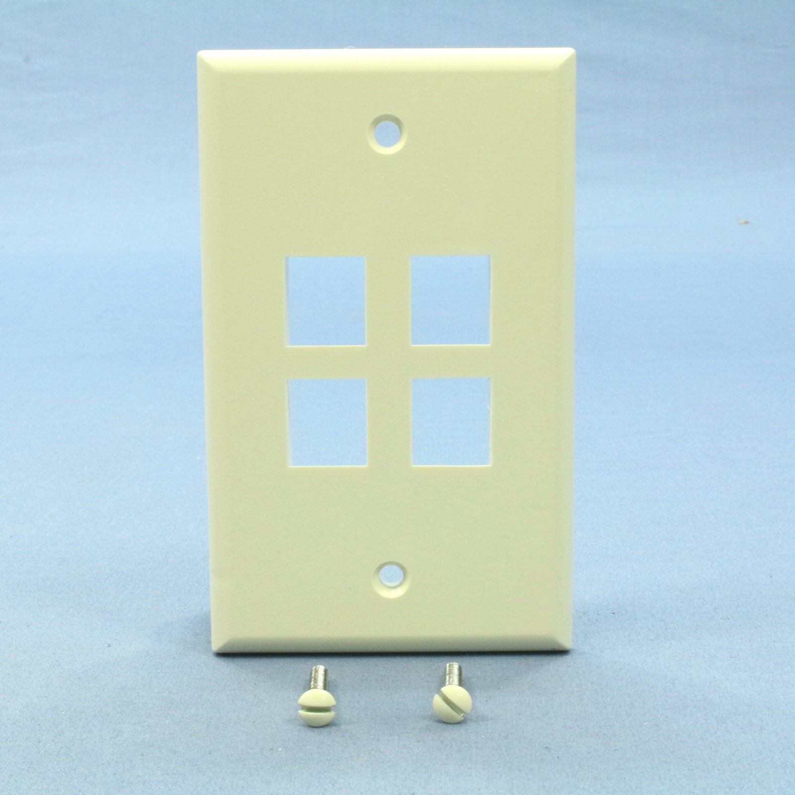 Leviton 41080-4AP Almond 1-Gang 4-Quickort Unbreakable Standard Wallplate Cover