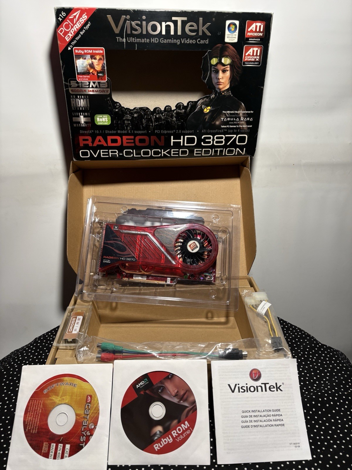 Vintage VisionTek ATI Radeon HD 3870 512MB GDDR4 OC Edition PCIe Graphics Card