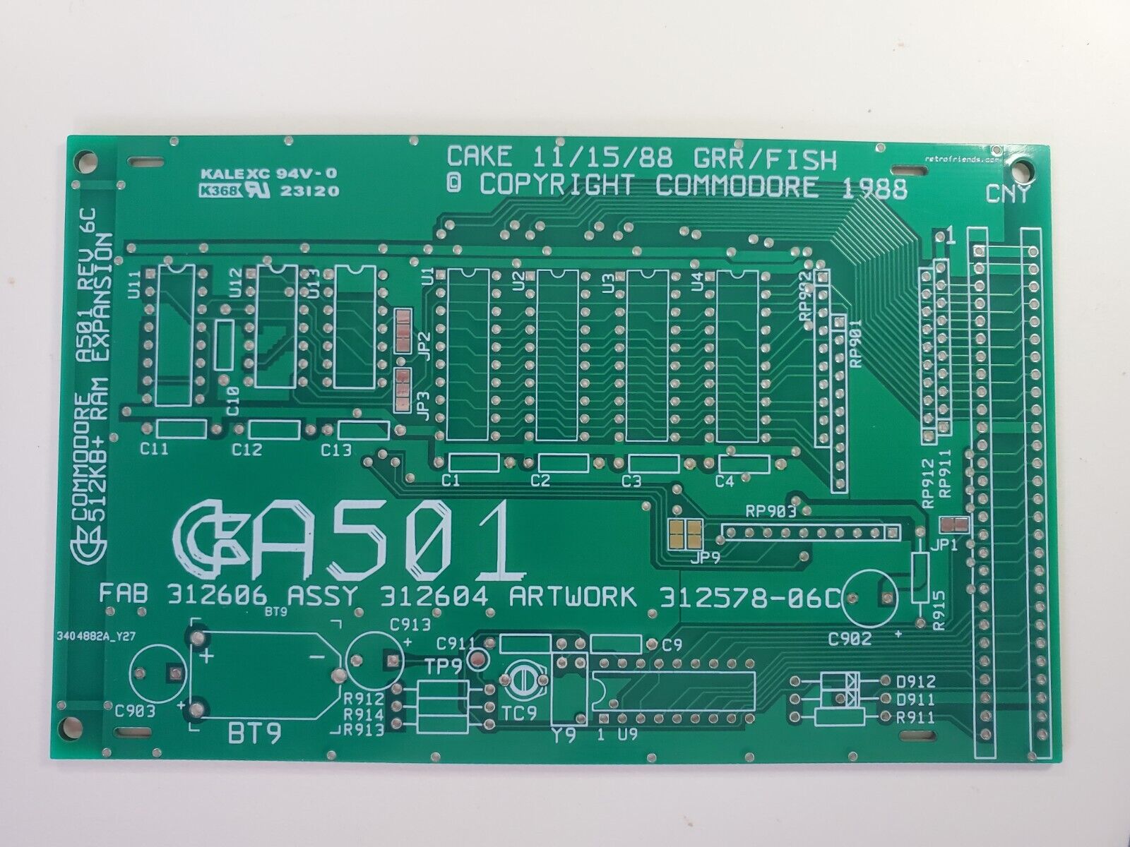 Amiga A501 R6 Replica PCB 500 Memory Expansion. Fix your A501 or make a new one.