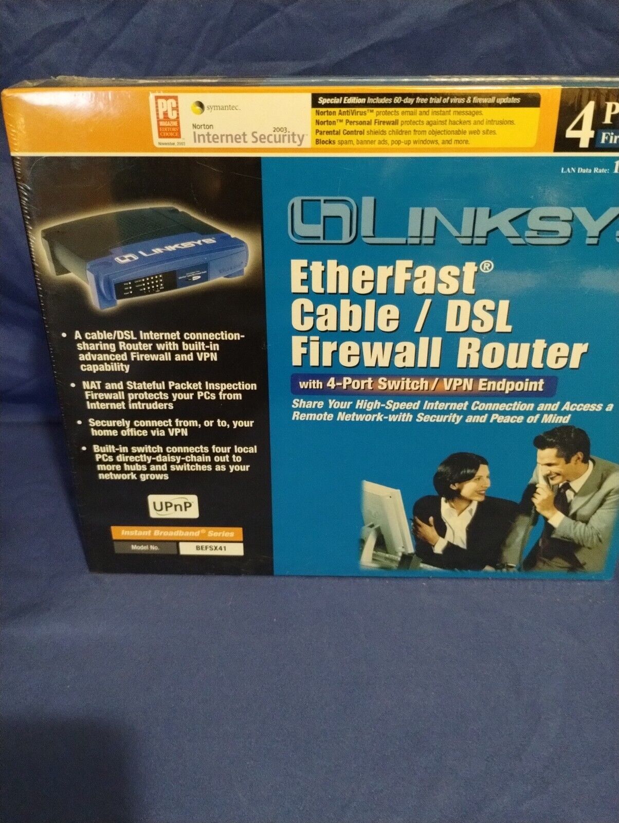 Linksys EtherFast BEFSX41 4-Port 10/100 Wired Router (BEFSX41) Sealed Box